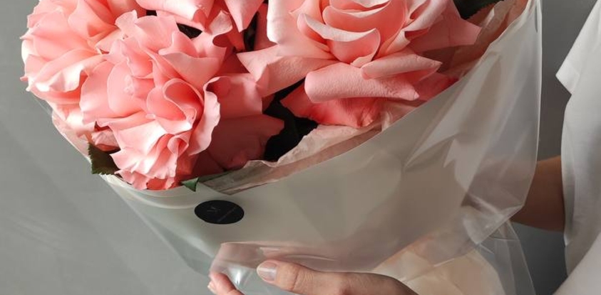 Шикарный букет из нежно-розовых французских роз Нежная Франция