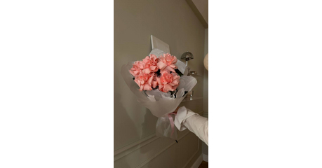 Букет из нежно-розовых французских роз Нежная Франция. Размер S